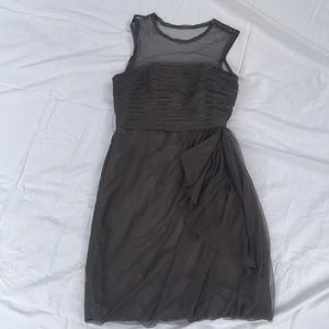 White by Vera Wang: grey tulle bridesmaid dress